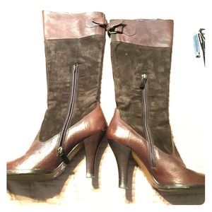 Leather and suede Italian boots